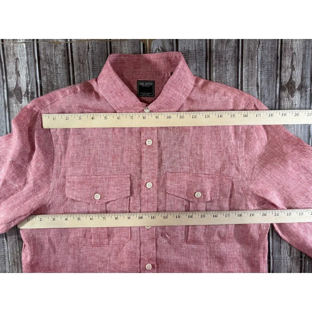 Todd Snyder Italian fabric linen utility Shirt Sz Medium color Pink NWT Portugal
